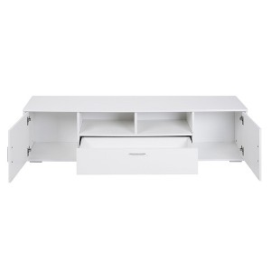 NicBex TV Stand with LED for TVs up to 75 Inches,Modern Entertainment Center with Cabinets,Open Shelves and Drawer,White - 1 of 4