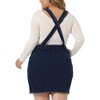 Agnes Orinda Women's Plus Size Denim Ripped Hem Suspender Casual Mini Sundresses with Pockets - 4 of 4