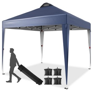 10x10FT Pop Up Canopy Tent,Height Adjustable Sun Shade Shelter with Top Vent,Portable Instant Canopy with Wheeled Carry Bag for Patio,Garden - 1 of 4