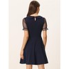 Allegra K Women's Retro Peter Pan Collar A-Line Mesh Sleeve Dress - image 3 of 4