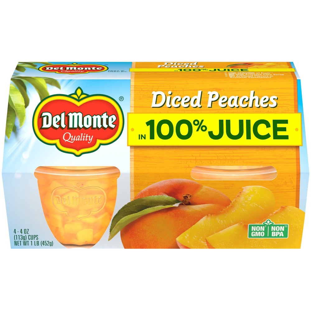 UPC 024000034094 product image for Del Monte Diced Peaches In 100% Juice Fruit Cups - 4ct/16oz | upcitemdb.com