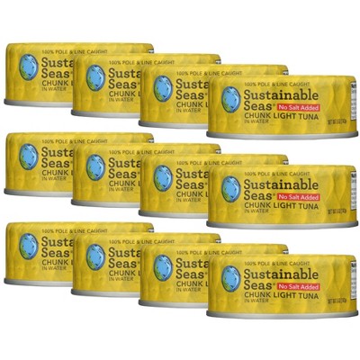 Sustainable Seas Chunk Light Tuna in Water No Salt Added - Case of 12/5 oz