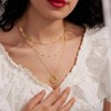 Layered Gold Necklaces for Women, Stackable Dainty Trendy Circle Paperclip Chain Pendant Choker Necklace - 3 of 4