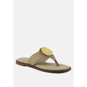 Kathleen Buckle Embellished Slip On Thong Sandals - 1 of 4