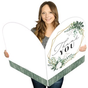 Big Dot of Happiness Boho Botanical - Greenery Thank You Giant Greeting Card - Big Shaped Jumborific Card - 16.5 x 22 inches - 1 of 4