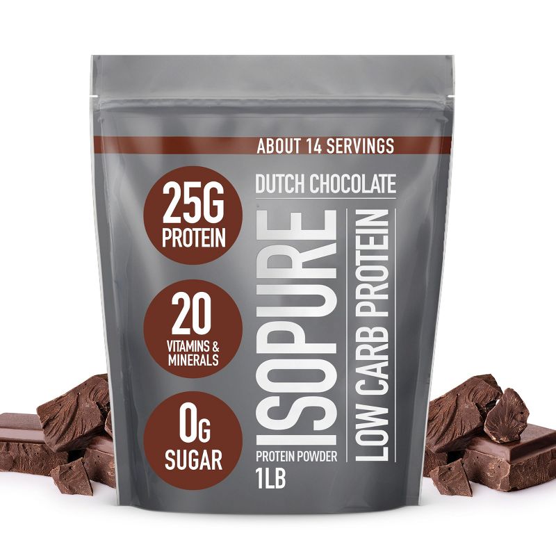 Isopure Low Carb Protein Powder - Dutch Chocolate - 1LB, 1 of 11