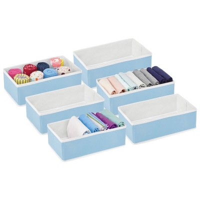 Mdesign Fabric Bedroom Dresser Drawer/closet Organizer Bins, 6 Pack ...