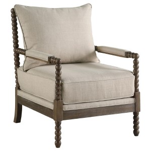NicBex Linen Accent Chair,Upholstered Living Room Chairs with Spindl Backrest,Legs and Armrests,Cozy Armchair,Accent Chairs for Living Room - 1 of 4