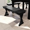 Flash Furniture HERCULES 40" x 12" Black Wash Commercial Antique Solid Pine Farmhouse Folding Bench with Foldable Locking X-Legs - 2 of 4