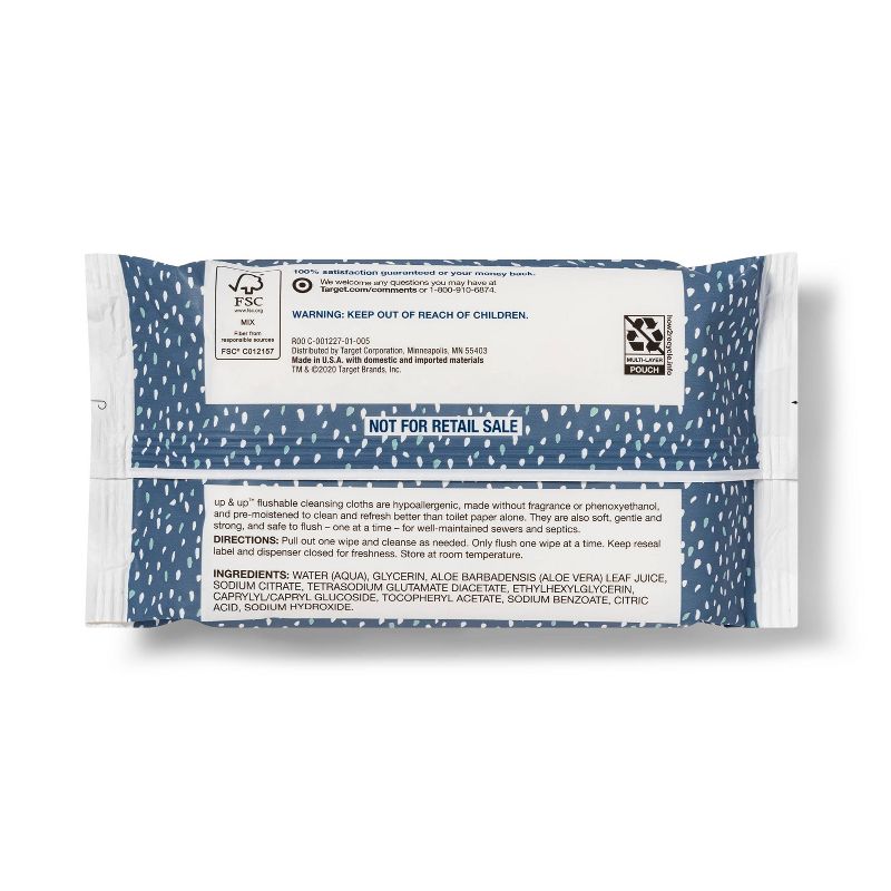 Cleansing Flushable Cloths - Fragrance Free - up & up™, 3 of 8