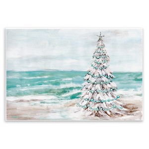 Stupell Industries Snowy Christmas Tree on Beach Wall Plaque Art - 1 of 4