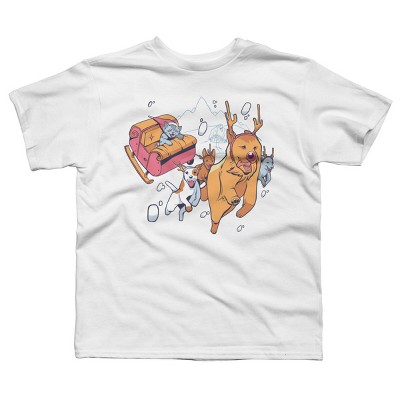 Boy's Design By Humans Christmas santa cat By ArtStyleAlice T-Shirt