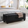 Ottoman with Storage, Upholstered Tufted Bench with Safety Hinge, Entryway Bench with Seating for Bedroom - 2 of 4