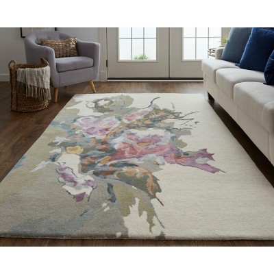 Dafney 2' x 3' Multicolor Floral Wool Accent Rug