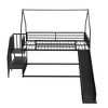 YOOCOZZ Twin over Twin Metal Bunk Bed House Bed with Slide and Staircase - 2 of 4