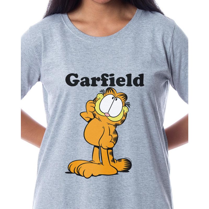 Garfield Comic Womens' I'm Cute Pose Pajama Dorm Sleep Shirt Nightgown Grey, 2 of 5
