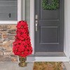Puleo 36" Pre-Lit Battery-Operated Artificial Potted Red Poinsettias - 3 of 4
