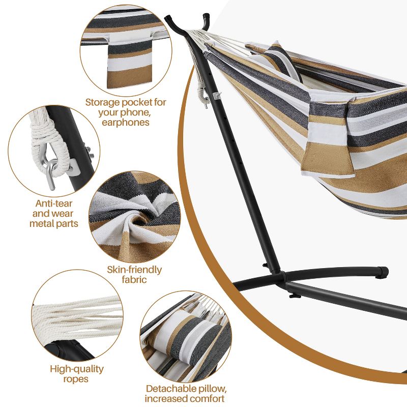 Yaheetech 2-people Hammock with Wheeled Stand, 4 of 8