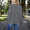 Anna-Kaci Women's Striped Boatneck Sweater with Relaxed Fit - 4 of 4