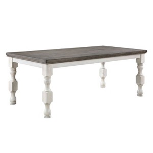 78" Cambrien Rustic Two-Tone Dining Table Antique White/Gray - HOMES: Inside + Out: Farmhouse Style, 6-Seater Rectangle - 1 of 4
