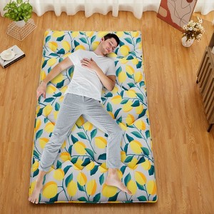Floral Print Style Japanese Floor Mattress Indoor Living Room Bedroom Furniture, Tatami Mat Portable Floor Bed Roll Up Mattress for Camping Travel - 1 of 4