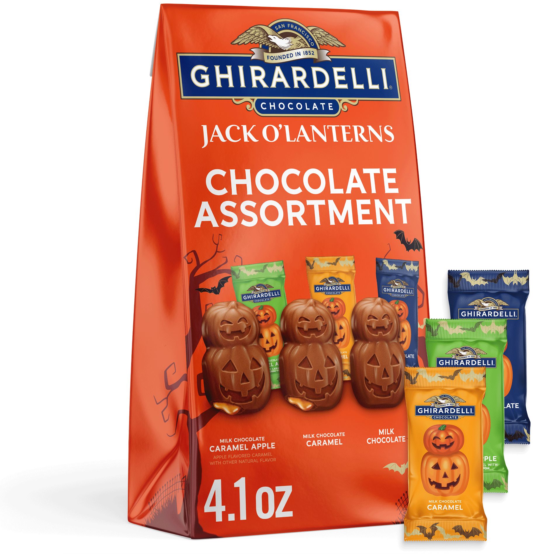 Ghirardelli Jack O' Lanterns Halloween Assortment Bag Candy - 4.1oz