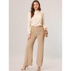 INSPIRE CHIC Women's Elegant Long Sleeve Ruffle Tie Neck Business Work Top - 3 of 4