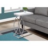 Vynxaria Contemporary Modern C-Shaped Accent Table Glossy White Laminate, Thick Top, Chrome Metal Supports, 0.75" High Base - 3 of 4