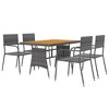 vidaXL Patio Furniture Set 9 Piece Table and Chair with Cushions Poly Rattan - 3 of 4