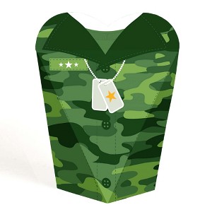 Big Dot of Happiness Camo Hero - Army Military Camouflage Party Favors - Gift Heart Shaped Favor Boxes for Women and Kids - Set of 12 - 1 of 4