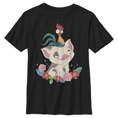 Boy's Moana Pua Heihei Flowers T-shirt : Target