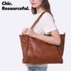 Large Tote Bag for Women Work with Zipper 16L Vegan Leather Ladies Travel Purses and Handbags Brown - 2 of 4