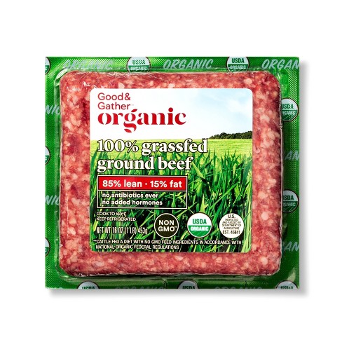 Organic 100% Grassfed 85/15 Ground Beef - 1lb - Good & Gather™ : Target