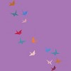 Girl's Design By Humans Flying Paper Cranes Birds By Magnussons T-Shirt - 2 of 3