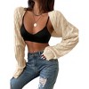 Women's Long Sleeve Open Front Cardigan Drop Shoulder Knit Bolero Shrug Sweater Cardigan for Outerwear - 3 of 4