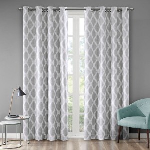 Sapphtopaz Blackout Curtains, Printed Ikat Window Curtain Panel, Privacy Assured, Light Filtering for Living Room, Bedroom - 1 of 4