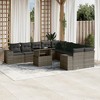 vidaXL 11 Piece Patio Sofa Set with Cushions Gray Poly Rattan - 2 of 4