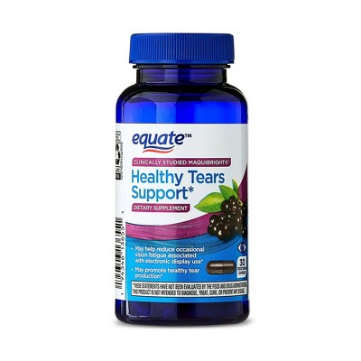 Equate Healthy Tears Support Vegetarian Capsules – Maqui Berry Extract for Vision Health, 30 Count