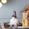 SEVOBAL Christmas Gnomes Set of 3 Fabric Sitting Gnomes with Plaid Hats Long Beards for Holiday Table Decor, Gray, 3.5"*3.5"*14.6" - 4 of 4