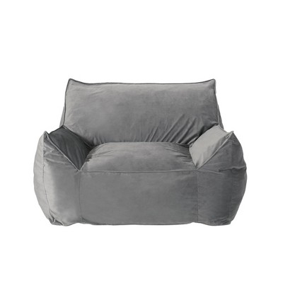 Velveteen Bean Bag Chair with Armrests
