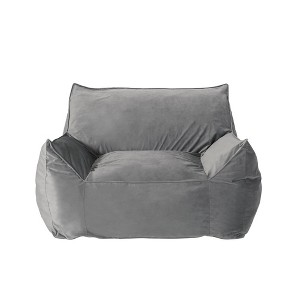 Velveteen Bean Bag Chair with Armrests - 1 of 4
