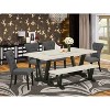 HomeStock 6-Pc Rectangle Natural Oak Finish Solid Wood Top Dining Table with 1-Bench, 4-Chairs - 2 of 4