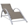 vidaXL Patio Lounge Chair Porch Poolside Sunbed Backyard Sunlounger Textilene - Taupe - 2 of 4
