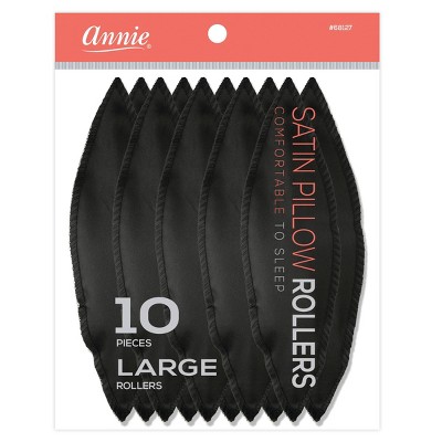 Annie Satin Pillow Rollers - Black - 10ct