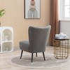 Living Room Chairs, Armless Accent Chair with Rubber Wooden Legs Modern Upholstered Corner Side Chair for Living Room, Bedroom, Office, Hotel - 4 of 4