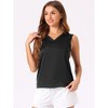 cheibear Women's V Neck Silk Satin Sleeveless Summer Top - 2 of 4