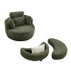 39" Accent Round Loveseat Circle Barrel Chairs, Oversized Swivel Chair with Moon Storage Ottoman-ModernLuxe - 4 of 4