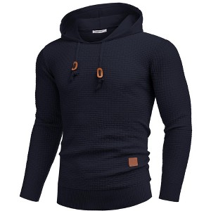 COOFANDY Mens Hooded Sweatshirt Casual Long Sleeve Drawstring Waffle Knit Hoodies Slim Fit Hoodies Pullover - 1 of 4