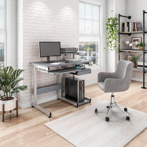 Modern Office Desk with Storage Gray - Techni Mobili