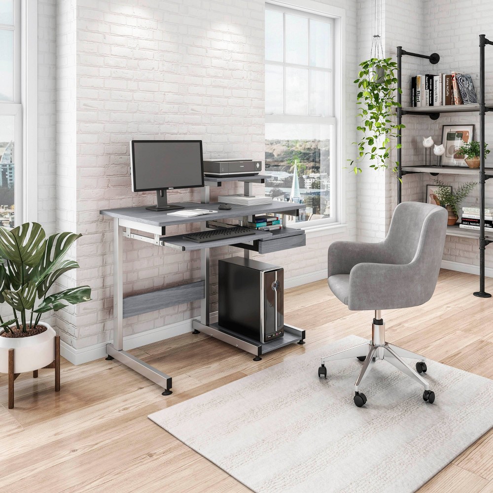 Photos - Office Desk Complete Computer Workstation Desk Gray - Techni Mobili